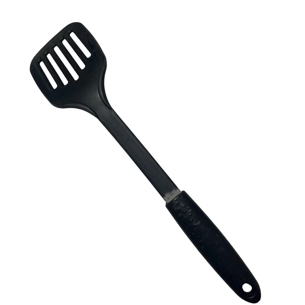 2 Pc Spatula Lot Chefmate Slotted Turner & Wide‎ Nylon Turner Black Red Kitchen